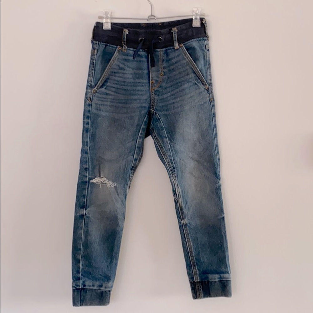H&M distressed stretchy jean joggers